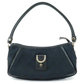 GUCCI Abbey GG Canvas Leather Pouch Shoulder Bag Hand Bag 130939