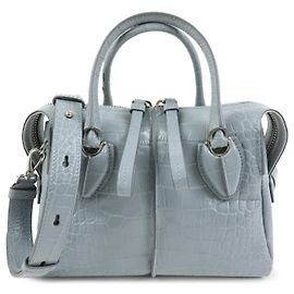 Borsa a mano e spalla 2Way in pelle goffrata TOD'S D Styling Grigio Chiaro