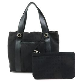 Bulgari Borsa Tote e Borsa a Mano BVLGARI Logo Mania in Tela e Pelle Nero