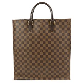 Louis Vuitton Damier Ebene Sac Plat Tote Bag Hand Bag Brown N51140