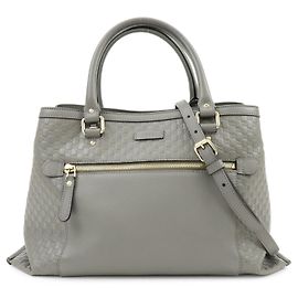 Bolso 2Way GUCCI Microguccissima de piel Bolso de hombro Gris 510291