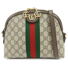Borsa a tracolla GUCCI Ophidia Sherry GG Supreme in pelle Beige 499621