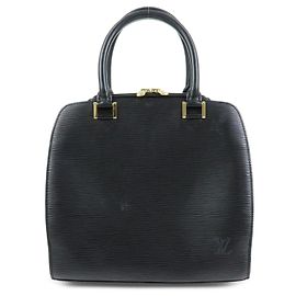 Borsa a mano Louis Vuitton Pont Neuf in pelle Epi Noir Black M52052