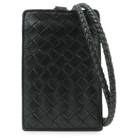 BOTTEGA VENETA Porta carte a spalla in pelle Intrecciato Nero