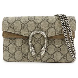 GUCCI Dionysus Super Mini Bag Borsa a tracolla in pelle con catena Beige 476432
