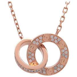 Collana Cartier Love Circle Diamanti K18 750PG Oro Rosa