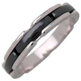 Anello Ultra Small CHANEL K18 750WG Ceramica Nera #60 US9 J3092