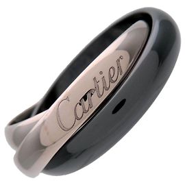 Anello Cartier Trinity MM 750WG BlackCeramic White Gold Black #50 US5.5