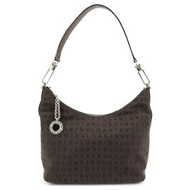 Bulgari Bolso de hombro y bolso de mano BVLGARI Logomania Canvas Leather Brown