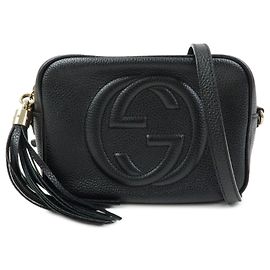 GUCCI Borsa a tracolla Soho in pelle Borsa crossbody con nappina Nero 308364
