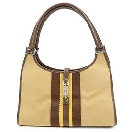 Bolsa de Ombro e Bolsa de Mão GUCCI Jackie Sherry Canvas Leather 002.1068