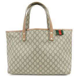 Borsa Tote GUCCI Sherry GG Supreme in pelle Beige Brown 211134