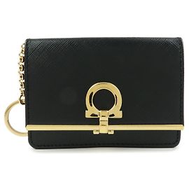 Salvatore Ferragamo Portacarte Ferragamo in pelle embossed Gancini Nero