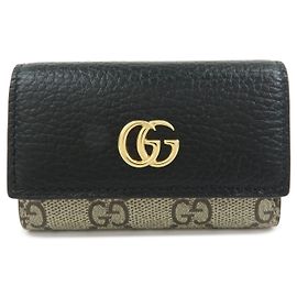 GUCCI GG Marmont Double G Leather 6 Ring Key Case Key Holder 456118