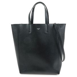 Céline CELINE Party Cal Cabas Bolso de piel 2WAY Bolso Tote Bolso de mano Negro