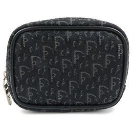 Christian Dior Trotter Oblique Jacquard Leather Tiny Pouch Black