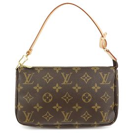 Louis Vuitton Monogram Pochette Accessoires Pouch Hand Bag Brown M51980