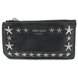 JIMMY CHOO Star Studs Portamonete e Portacarte in pelle Nero