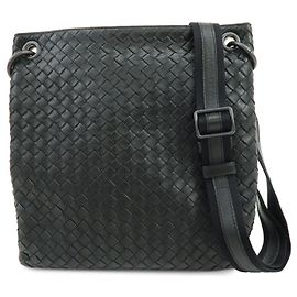 BOTTEGA VENETA Borsa a tracolla Intrecciato Canvas Leather Nera 172736