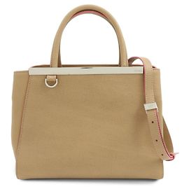 FENDI PETITE 2JOURS 2Way Tasche aus Kalbleder Handtasche Beige Pink 8BH253