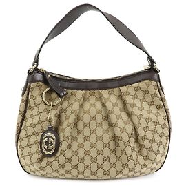 Borsa a tracolla GUCCI Sukey Interlocking G GG Canvas Beige Brown 232955