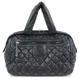 Borsa a mano Boston CHANEL COCO COCOON in nylon e pelle Nera A47205