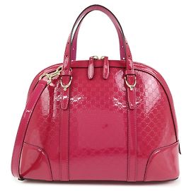 GUCCI Gucci Nice Microguccissima Patent Leather 2Way Bag Pink 309617