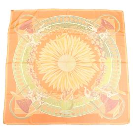 Hermès HERMES Carre 90 Foulard 100% Seta AMOURS Orange
