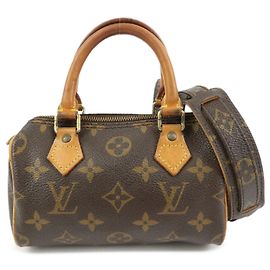 Louis Vuitton Monogram Mini Speedy & Strap 2Way Hand Bag Brown M41534