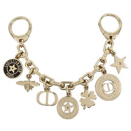 Christian Dior Logo S30 Montaigne Bee Star Metal Bag Charm Gold