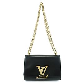 Louis Vuitton Pochette Louise MM Borsa a tracolla in pelle con catena Noir M51033