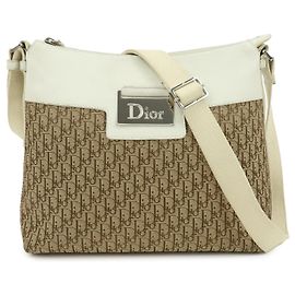 Borsa a tracolla Christian Dior Street Chic Trotter Canvas Leather Beige