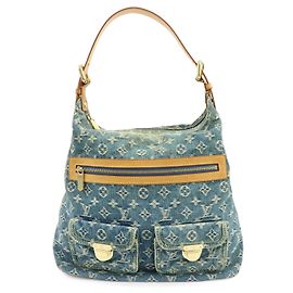 Louis Vuitton Monogram Denim Baggy GM Shoulder Bag Blue M95048