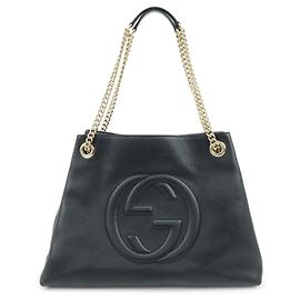 Bolso GUCCI SOHO Interlocking G Chain Shoulder Bag Tote Bag Black 536196