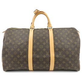 Louis Vuitton Monogram Keep All 50 Boston Bag Hand Bag Brown M41426