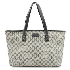 GUCCI GG Supreme Leder Tote Bag Schultertasche Beige Blue 211137