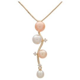 Collana TASAKI Perla e Diamante 0.03ct K18 750YG Oro Giallo