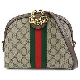 Borsa a tracolla GUCCI Ophidia Sherry GG Supreme in pelle Beige Brown 499621