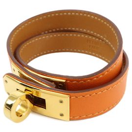 Hermès HERMES Bracciale Mini Kelly Double Tour in pelle □P Taglia S