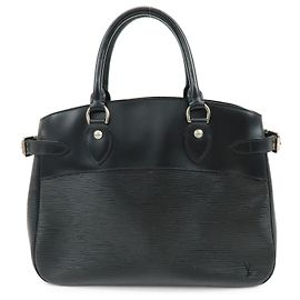 Borsa a mano in pelle Louis Vuitton Epi Passy PM Noir Black M59262
