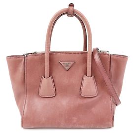 Borsa 2Way in pelle con logo triangolare PRADA Borsa a mano Borsa a tracolla Rosa