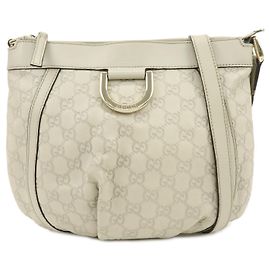 Borsa a tracolla Gucci Abbey Guccissima in pelle Ivory 203257