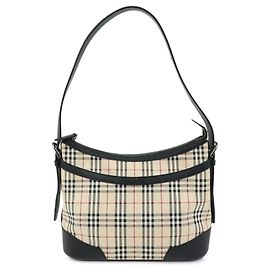 Borsa a tracolla BURBERRY Nova Plaid in tela e pelle Beige Black