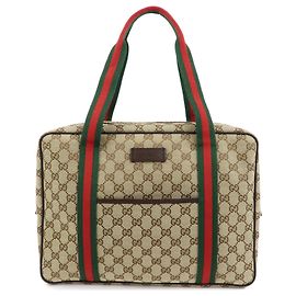 Borsa Business GUCCI Sherry GG Canvas Borsa a Mano Marrone 189753