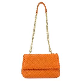 Borsa a tracolla BOTTEGA VENETA in pelle Intrecciato con catena Arancione