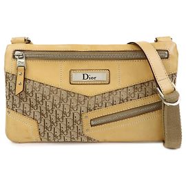 Christian Dior Trotter Street Chic Borsa a Tracolla in Tela e Pelle Beige