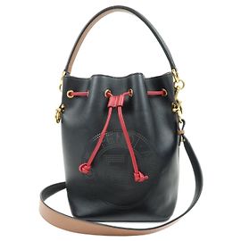 FENDI Mon Tresor Borsa in pelle 2Way Borsa a mano Borsa a tracolla Nero Rosso