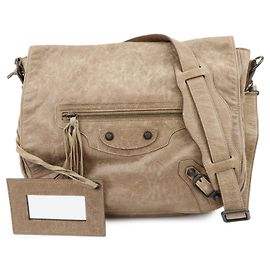 BALENCIAGA Borsa a tracolla The Folk in pelle Borsa Messenger Marrone 246432
