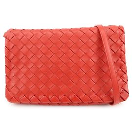 BOTTEGA VENETA Borsa a spalla e borsa a tracolla in pelle Intrecciato Rossa
