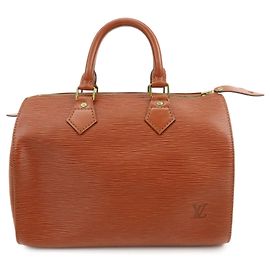 Louis Vuitton Epi Speedy 25 Borsa a mano Boston in pelle Kenya Brown M43013